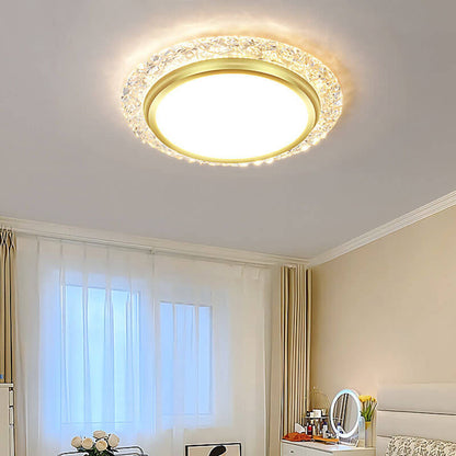 Nordic Minimalist Light Luxury Round Iron Aluminum Acrylic LED Flush Mount Lighting