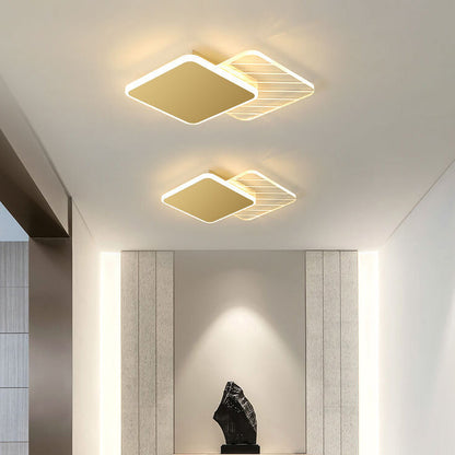 Modern Light Luxury Geometry Iron Acrylic LED Flush Mount Lighting