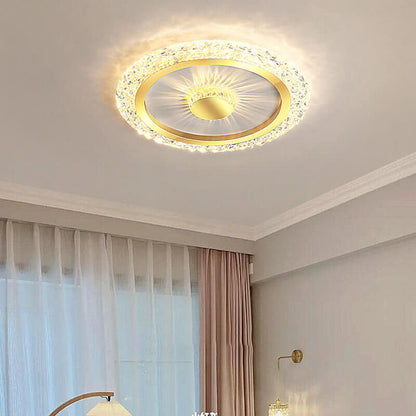 Modern Light Luxury Round Acrylic Iron Aluminum LED Flush Mount Lighting