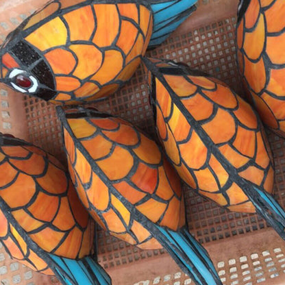 European Retro Creative Tiffany Fish Iron Glass 1-Light Table Lamp