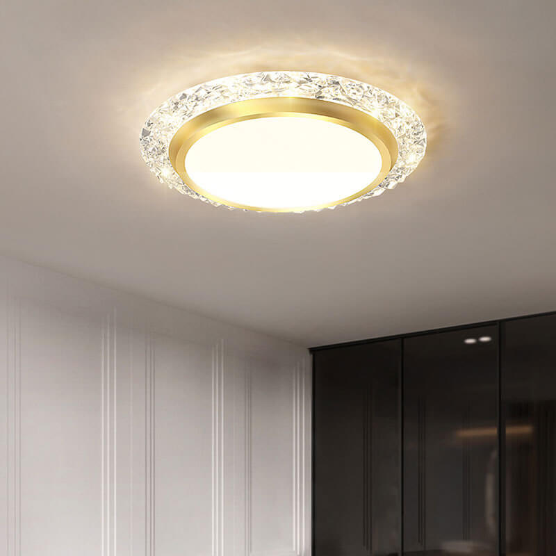 Nordic Minimalist Light Luxury Round Iron Aluminum Acrylic LED Flush Mount Lighting