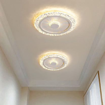 Modern Light Luxury Round Acrylic Iron Aluminum LED Flush Mount Lighting