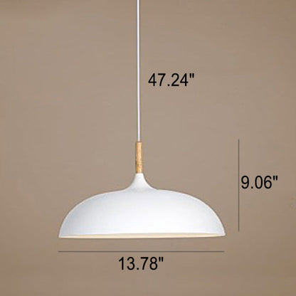 Wrought Iron Pot Lid 1-Light Adjustable Length Dome Pendant Light