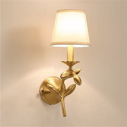 Modern Fabric Plant-Like 1-Light Armed Sconce Lamp