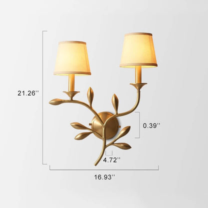 Modern Fabric Plant-Like 1-Light Armed Sconce Lamp
