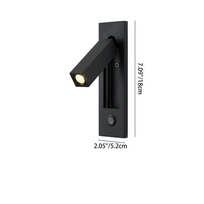 مصباح حائط LED هندسي قابل للتعديل من الألومنيوم - مصباح حائط بسيط مع إضاءة متعددة الزوايا لغرفة النوم