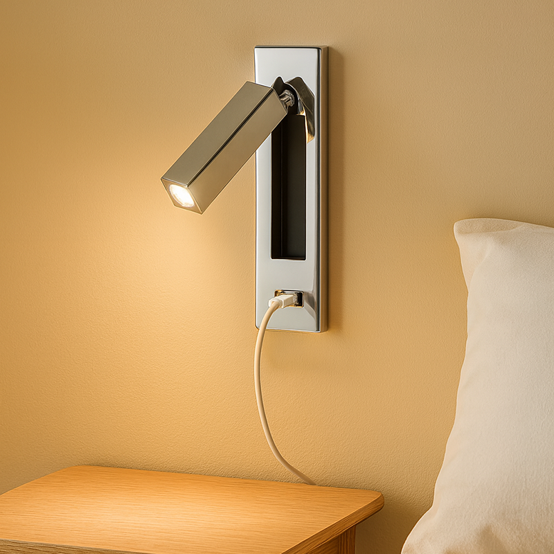 مصباح حائط LED هندسي قابل للتعديل من الألومنيوم - مصباح حائط بسيط مع إضاءة متعددة الزوايا لغرفة النوم