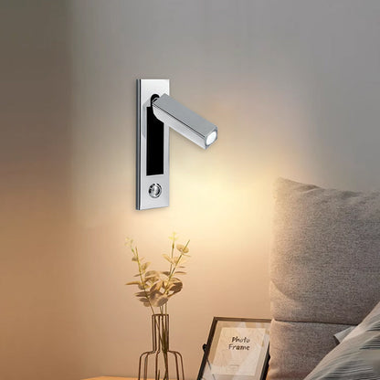 مصباح حائط LED هندسي قابل للتعديل من الألومنيوم - مصباح حائط بسيط مع إضاءة متعددة الزوايا لغرفة النوم