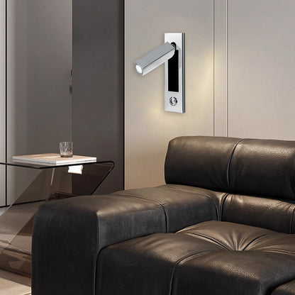 مصباح حائط LED هندسي قابل للتعديل من الألومنيوم - مصباح حائط بسيط مع إضاءة متعددة الزوايا لغرفة النوم