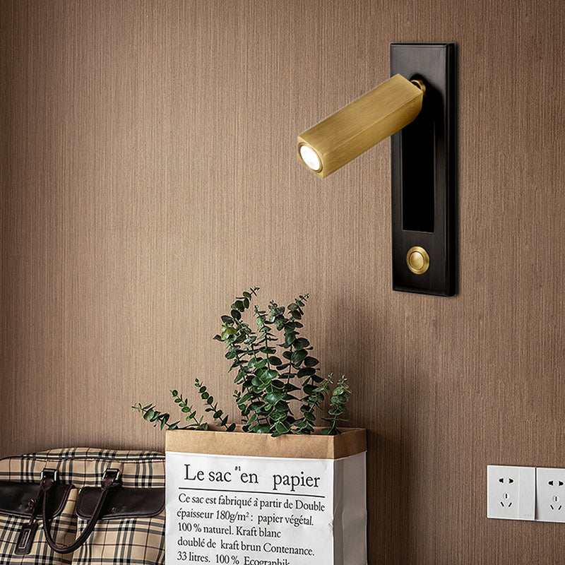 مصباح حائط LED هندسي قابل للتعديل من الألومنيوم - مصباح حائط بسيط مع إضاءة متعددة الزوايا لغرفة النوم