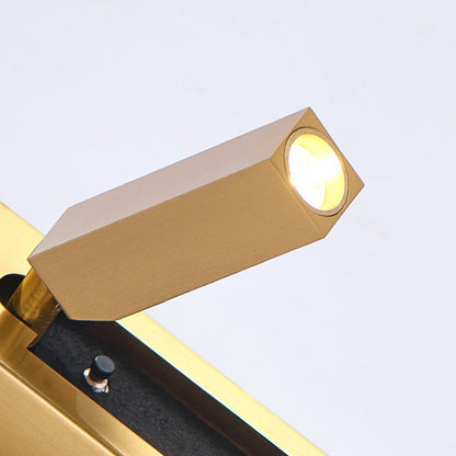 مصباح حائط LED هندسي قابل للتعديل من الألومنيوم - مصباح حائط بسيط مع إضاءة متعددة الزوايا لغرفة النوم
