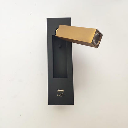 مصباح حائط LED هندسي قابل للتعديل من الألومنيوم - مصباح حائط بسيط مع إضاءة متعددة الزوايا لغرفة النوم