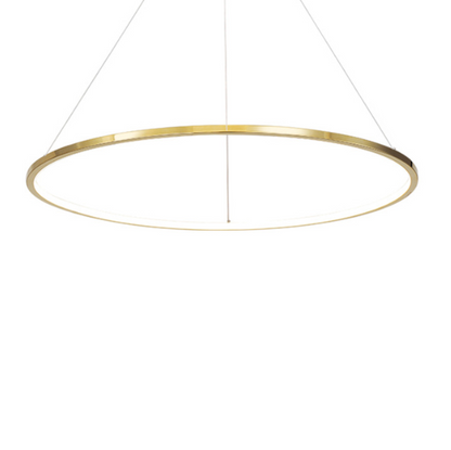 Ring Round Stainless Steel LED Hanging Chandelier - Art Deco Adjustable Pendant Light For Dining Room