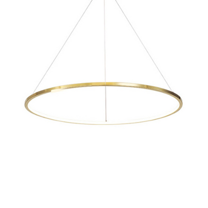 Ring Round Stainless Steel LED Hanging Chandelier - Art Deco Adjustable Pendant Light For Dining Room