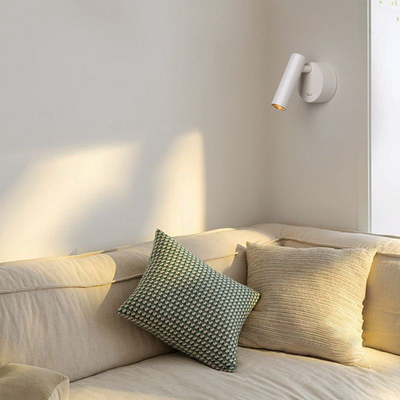 مصباح حائط LED دائري من الألومنيوم بتصميم عصري بسيط لغرفة المعيشة