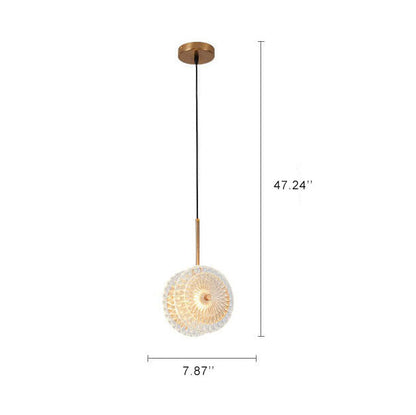 Modern Crystal Glass Disc 1-Light LED Pendant Light