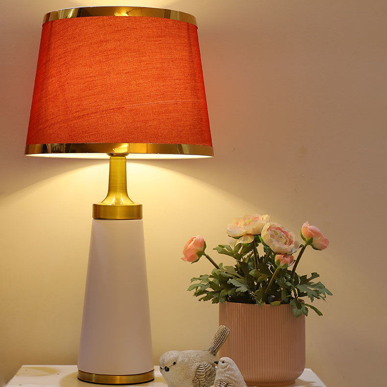 Nordic Fabric Column 1-Light Dimmer Touch Table Lamp
