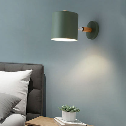 Nordic Macaron Cylinder Rotatable 1-Light Wall Sconce Lamps