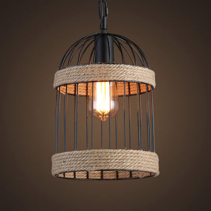 Industrial Retro Rope Bird Cage 1-Light Pendant Light