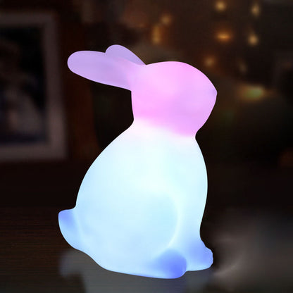 寝室に最適な、現代的でクリエイティブなウサギ型PE LEDテーブルランプ