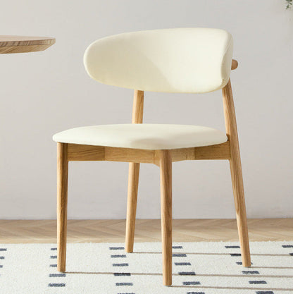 Traditional Japanese Elliptical Ash Wood Oaken Faux Leather Dining Table & Chair Set For 4/6 Seats