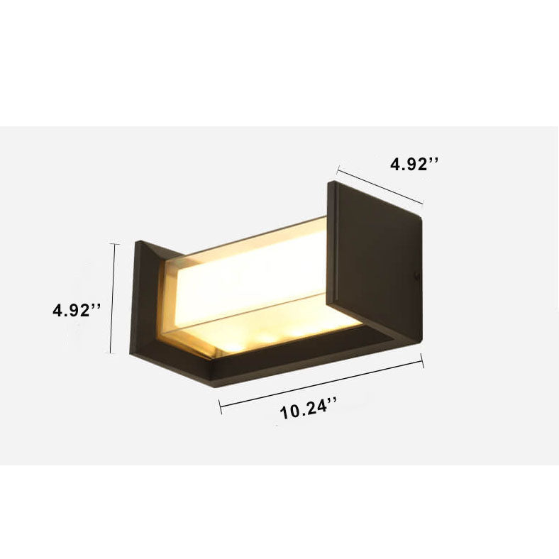 モダンな防水長方形LED 1灯屋外壁取り付け用燭台ランプ