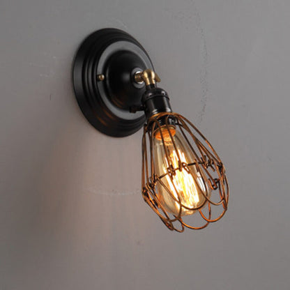Retro Cage 1-Light Adjustment Armed Sconce Lamp