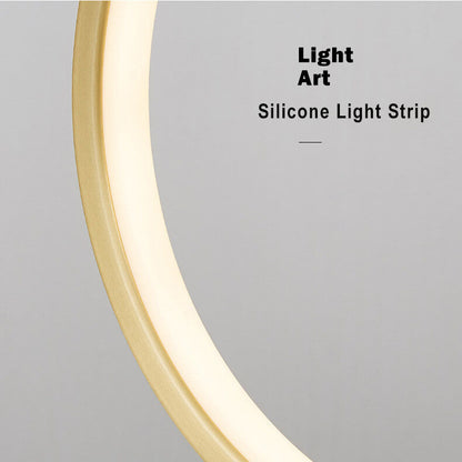 Modern Minimalist Circle Copper Silicone LED Table Lamps For Bedroom