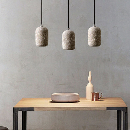 Modern Terrazzo Cylindrical LED Cement LED Pendant Light