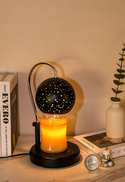 Contemporary Scandinavian Star Orb Disc Base Iron Plastic 1-Light Aromatherapy Melting Wax Table Lamp For Bedroom
