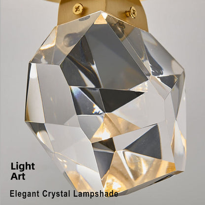 Crystal 1-Light Diamond Shade  Semi-Flush Mount Lighting