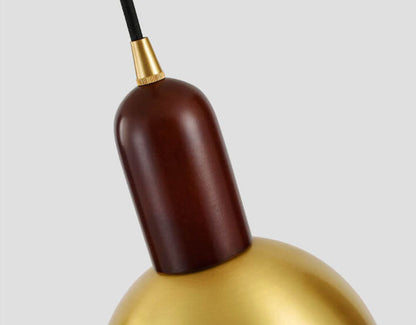 Nordic Vintage Brass Dome 1-Light Pendant Light