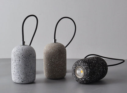 Modern Terrazzo Cylindrical LED Cement LED Pendant Light