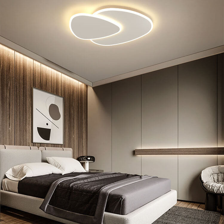 Minimalist 1-Light Two Round Changeable Tunable White LED Flush Mount Lighting