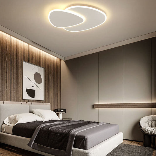 Minimalist 1-Light Two Round Changeable Tunable White LED Flush Mount Lighting