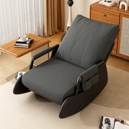 Modern Simplicity Corduroy Cotton Sponge Faux Leather Wood Carbon Steel Square Recliner Foldable Backrest Footrest For Bedroom