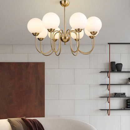 Modern Minimalist Vintage Round Ball 3/5/6/8-Light Island Light Chandelier