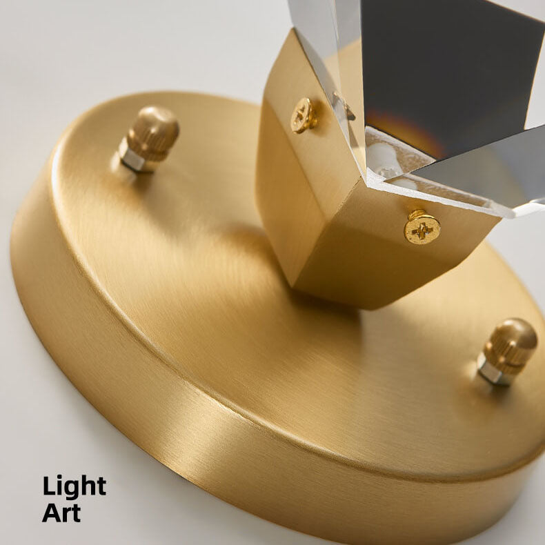 Crystal 1-Light Diamond Shade  Semi-Flush Mount Lighting