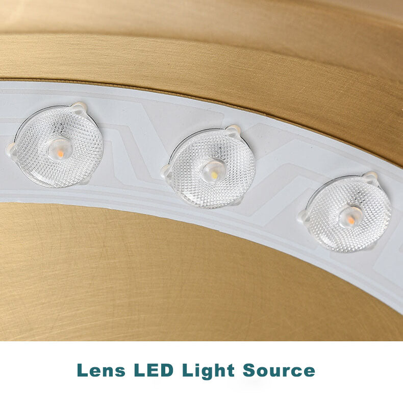 إضاءة LED فائقة النحافة من النحاس بمصباح واحد مثبتة في السقف 