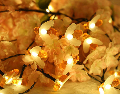 Wasserdichte LED-Lichterkette mit Solar-Bienen für den Außenbereich – ideal für Festivals und Partys 
