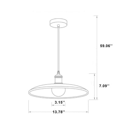 Minimalist Wooden 1-Light Saucer Shaped Pendant Light