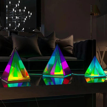 Magic Cube Box Triangle Acrylic Color LED Table Lamp