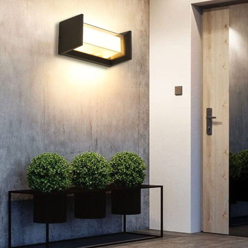 モダンな防水長方形LED 1灯屋外壁取り付け用燭台ランプ