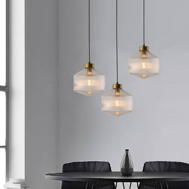 Nordic Textured Glass 1-Light Drum LED Pendant Light