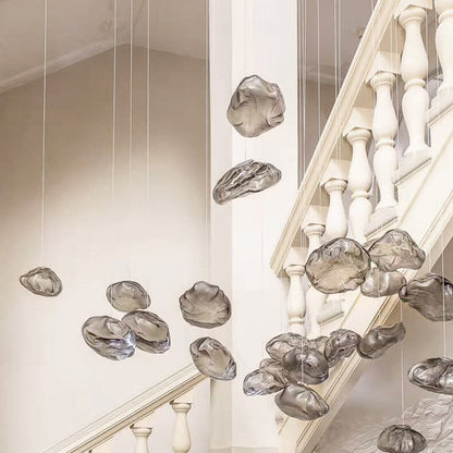 Modern Shaped Glass 1-Light Cloud Suspension Pendant Light
