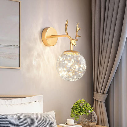 Modern Antler Glass Ball LED Wall Sconce Lamps