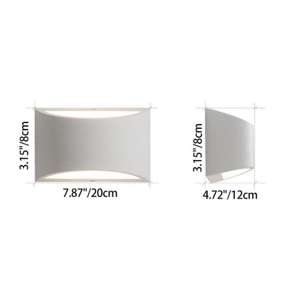 Modern Minimalist Curved Aluminum Up And Down Illuminated LED Wall Sconce Lamp For Outdoor Patio