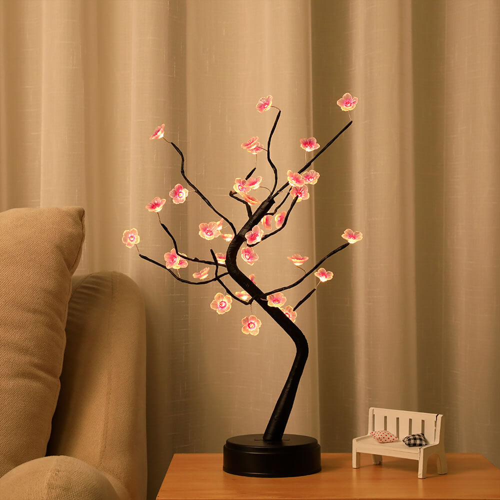 Bonsai Tree Light Plum Blossom Light Remote Control Small Led Table Lamps