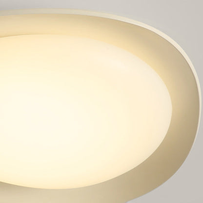 モダンでミニマリストな石畳楕円形樹脂PE LEDフラッシュマウントシーリングライト（寝室用） 