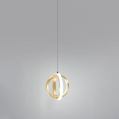 Minimalist Double Round Shape Metal 1-Light LED Pendant Light